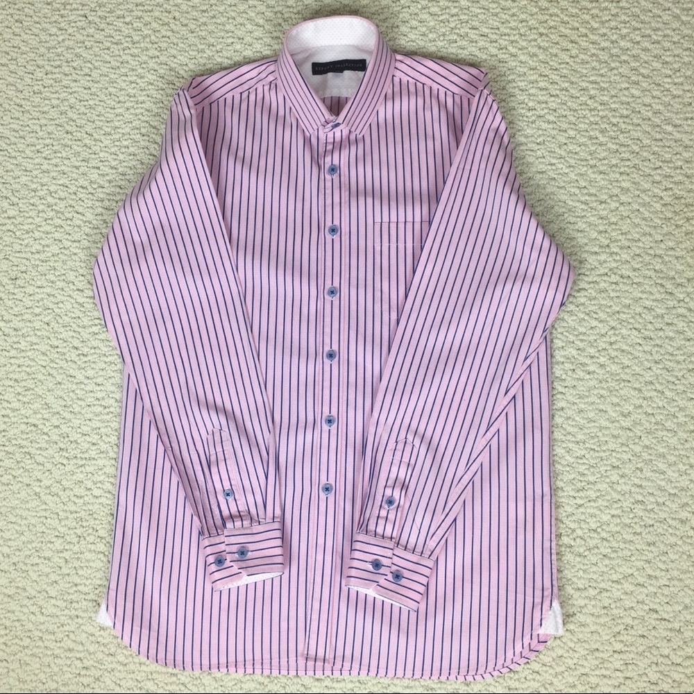 Report Collection Pink & Blue Striped Boys Shirt